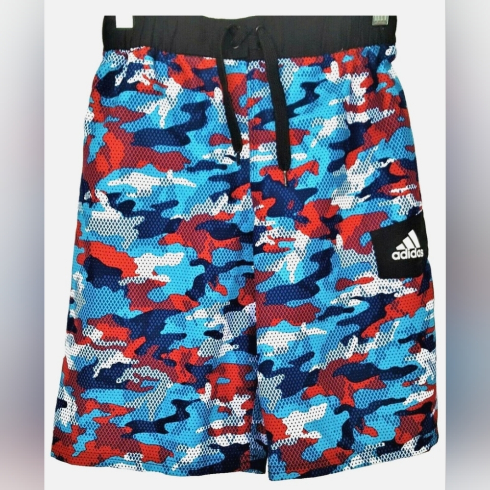 NWOT...Adidas Swim Trunks Boys/Teens Multicolor Geometric Camouflage Size XL